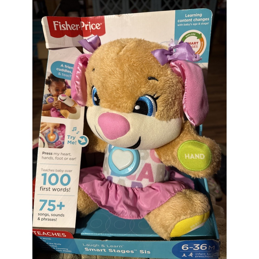New FISHER PRICE Laugh and Learn Smart Stages Puppy Sis Toddler Learning Plush